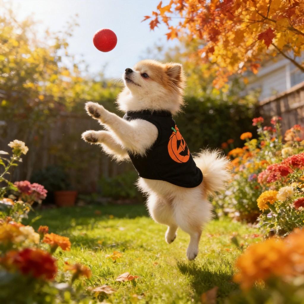 T-shirt Costume pour Chien avec Motif Citrouille d'Halloween pour Chiens de Petite à Grande Taille