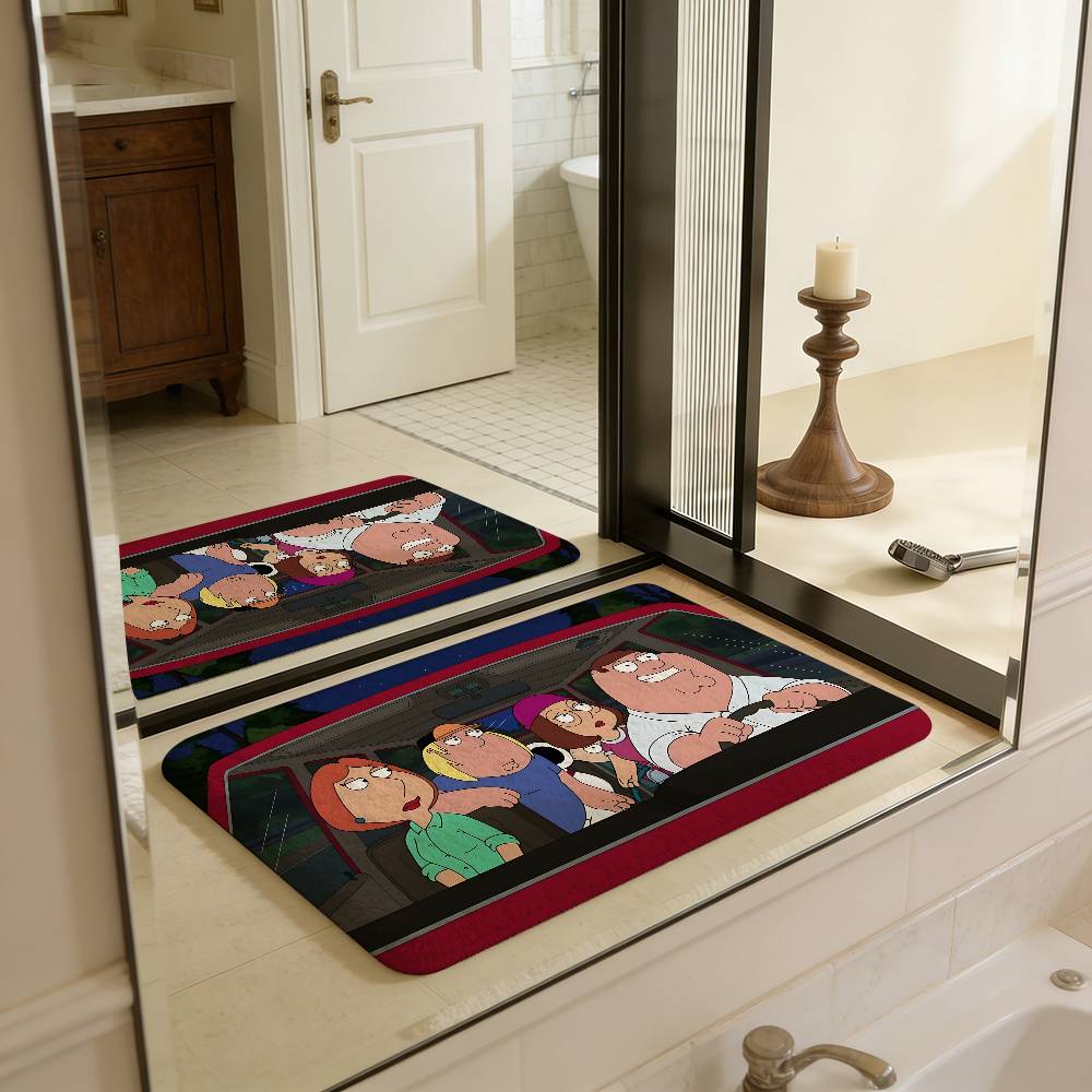 Adult Animation F-Family G-Guy Bathroom Mat Anti-slip Absorb Water Long Strip Cushion Bedroon Mat Welcome Doormat