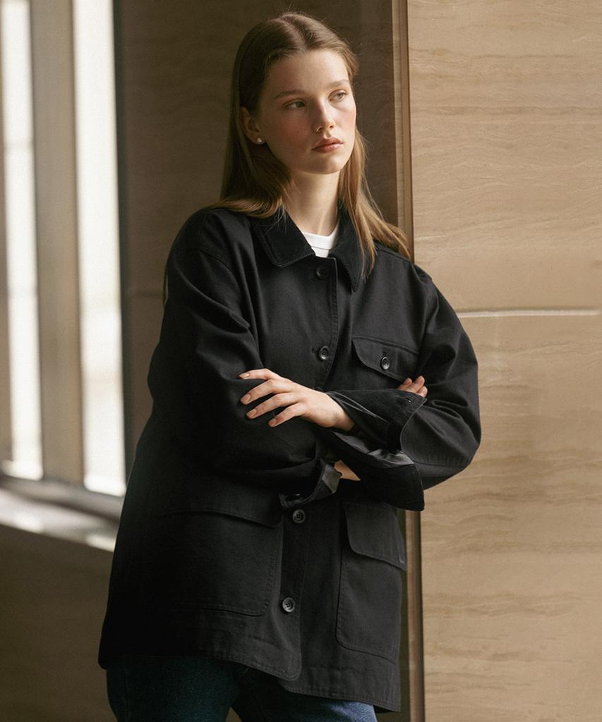 Ttudement Cotton Work Jacket Black
