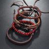 Handmade Leather Bracelet 4-piece Set Combination Bracelet Hand Rope