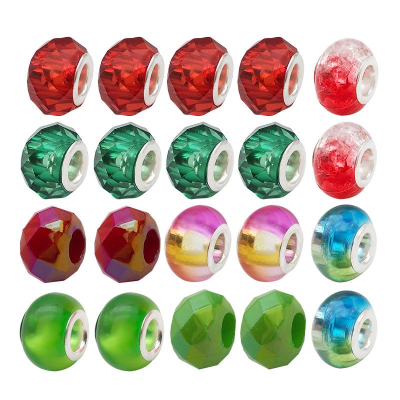 Handmade 66-Piece Children's Silver Christmas Bracelet & Bead Gift Set