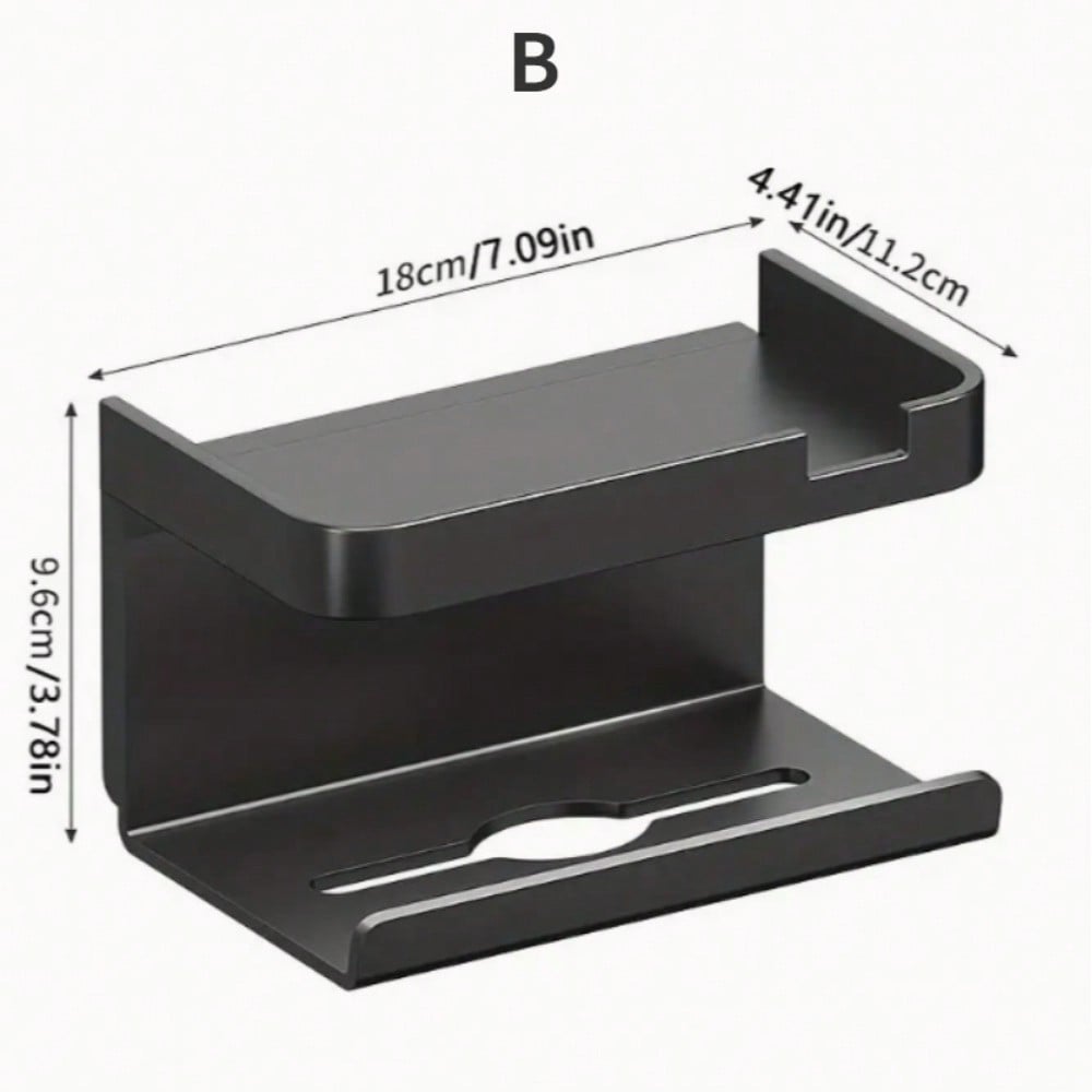 Wall-Mounted Toilet Paper Storage Rack Punch-Free Adhesive Tissue Box Mobile Phone Holder Dual-Purpose Organizer For Bathroom