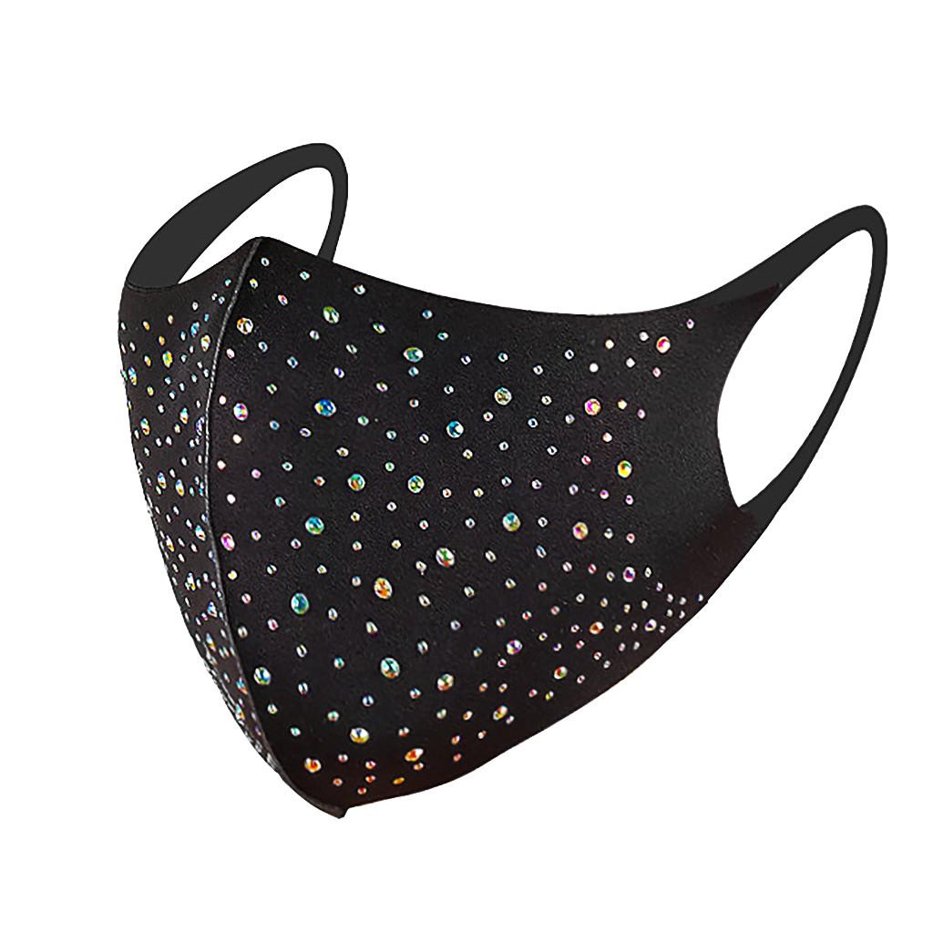 

1 шт. Дышащая маска для рта с бриллиантами, для вечеринок, моющаяся и многоразовая