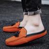 Fashion Breathable Suede Leather Loafers Handmade Mens Casual Muller Shoes Size 38-47 Tassel Slip on Half Flats Handmade Male Moccasins