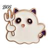 Halloween Pumpkin Brooch Spooky Enamel Pin, Ghost Skull Haunted House Holiday Themed Pin Decorative Accessory for Sweaters Coats Bags Hats Party