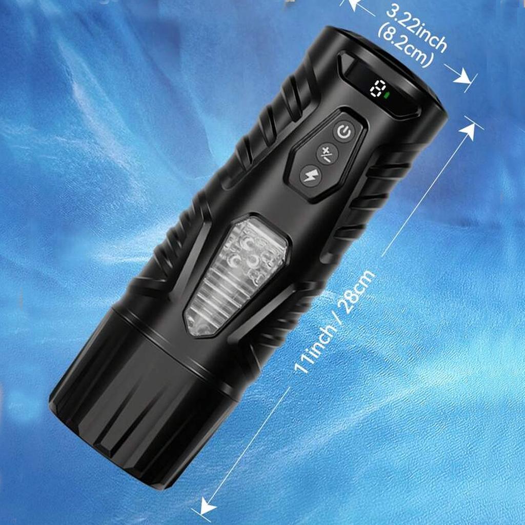 Electric Penis Pump with 7 Insertion and 7 Rotation Modes, Hands-Free Pocket Pussy Sex Machine with Visual Window Q Suction Base Male Masturbator