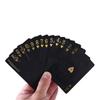 1 Set Playing Cards Black Foil Poker Card Deck Waterproof Plastic Cards for Party&Classic Family Card Board Game