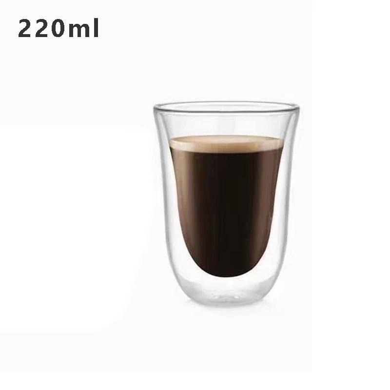 

Кружка из термостойкого стекла с двойными стенками из боросиликатного стекла для чая, молока, сока, кофе, прозрачная чашка для эспрессо, виски, вина 1 cup