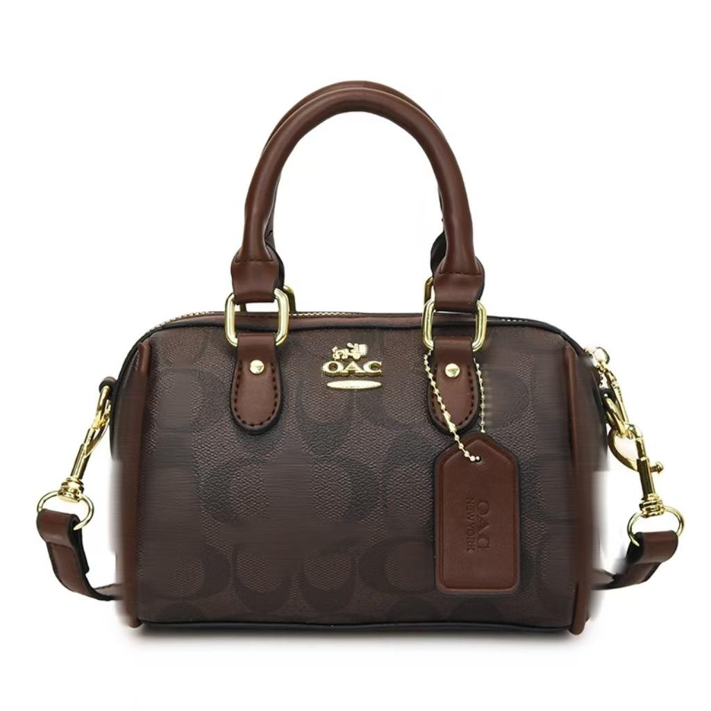 KaiTingu Dames Handtas met Print, Veelzijdig, Stijlvol, Hoge Kwaliteit Trendy Schouder-/Crossbody Tas 0124 donkerbruine kleur