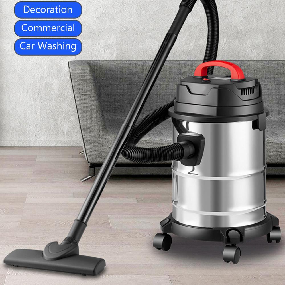 5 Gallon Steel Stainless Wet and Dry Canister Vac Shop Mall Industrial Vacuum Cleaner 1800W Floor Clearning Robot for Hotels Res