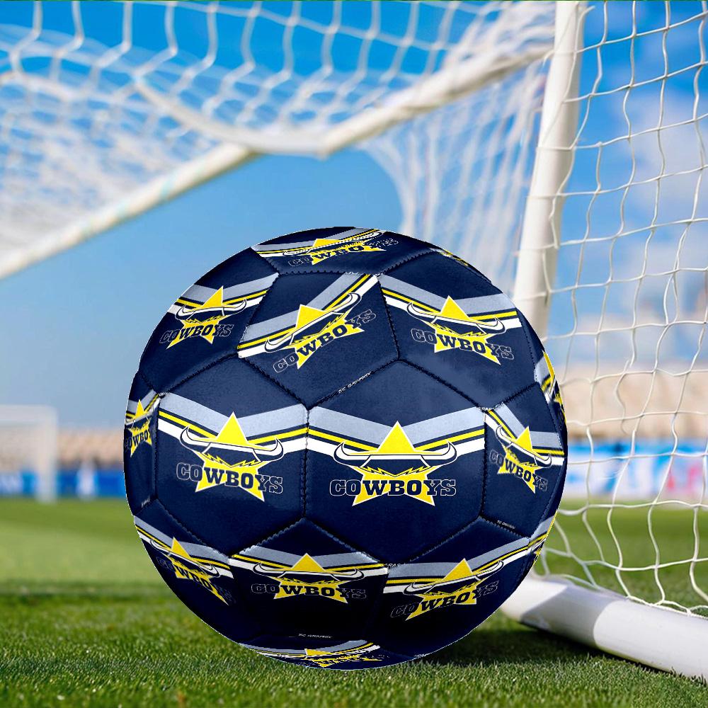 North Queensland Rugby Size 5 Soccer Ball, Suitable for Training and Matches, High-Elasticity, Wear-Resistant Material Gift for Fan