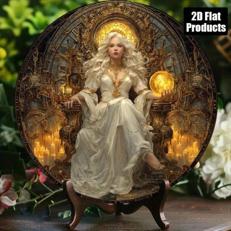 

Gothic Vintage Queen Metal Wall Art Poster with Flowers for Living Room