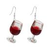 Resin Wine Glass Earrings for Women with Realistic Miniature Wine Glass Design Dangle Earrings for Party Banquet Accessories