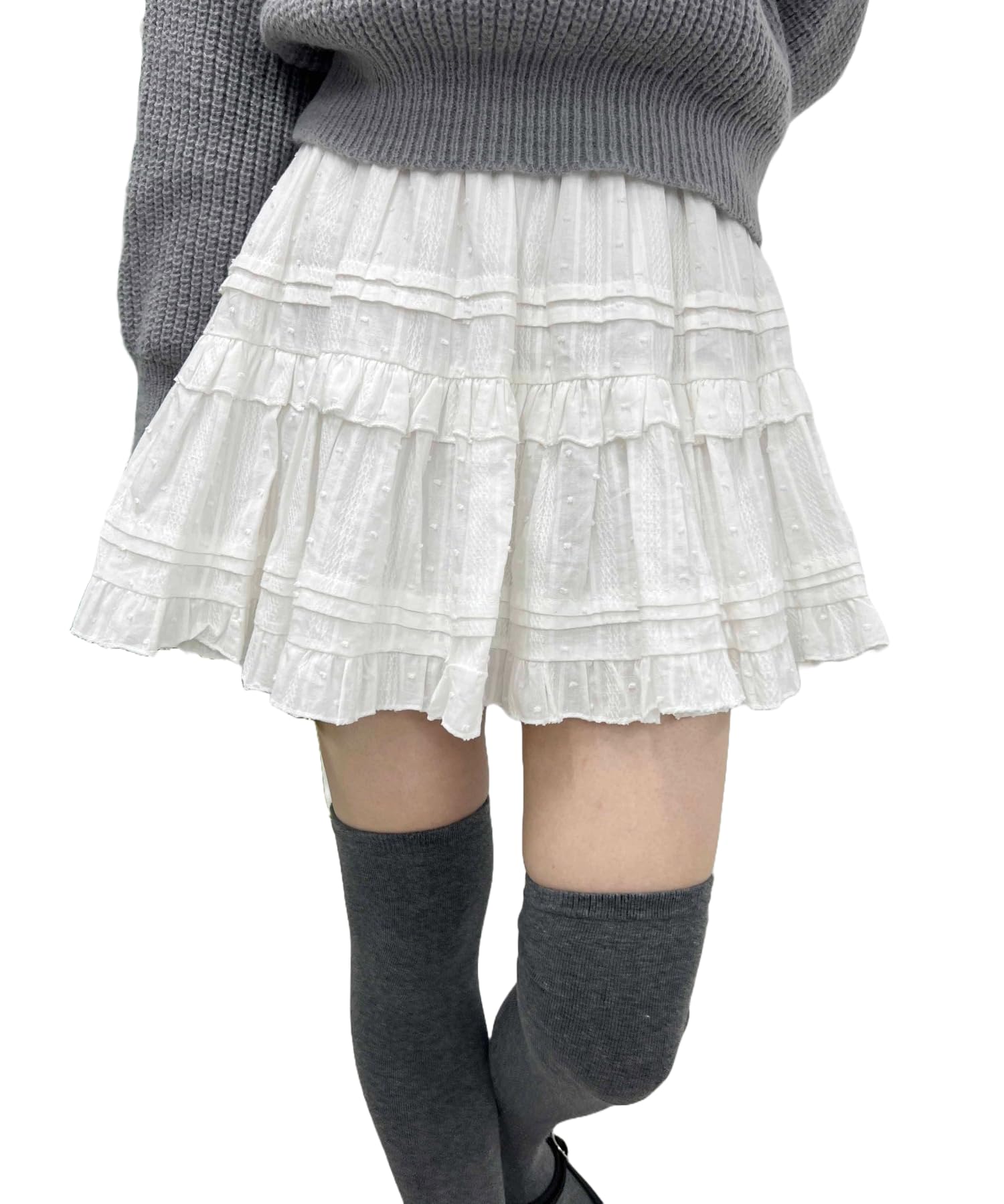 

WEGO PHILLY Хлопковое кружево Многоярусная Мини Девичья Повседневная Корейский Размер Белая Юбка, Юбка, Весенне-Летний Наряд, Стиль, Подарок, Презент, Весна, Лето, Осень, белый