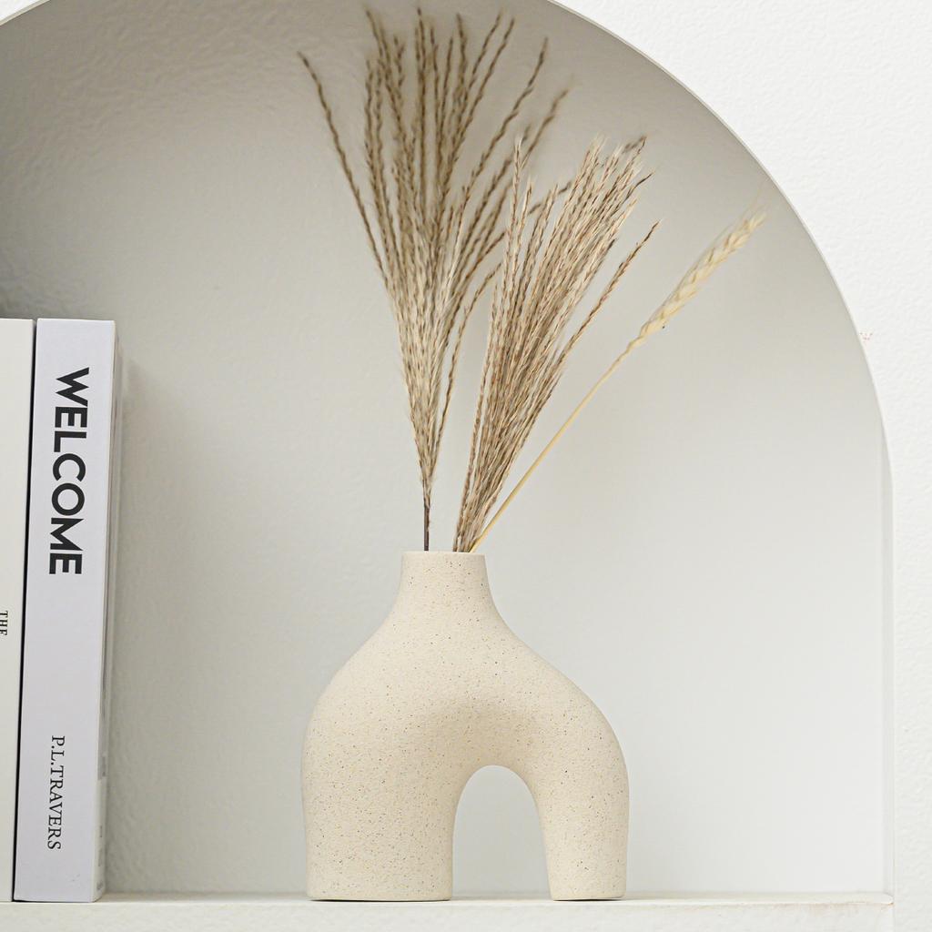 European Creative Plain-Fired Ceramic Vase High-End Living Room Desktop Flower Arrangement Decoration Light Luxury Ornament