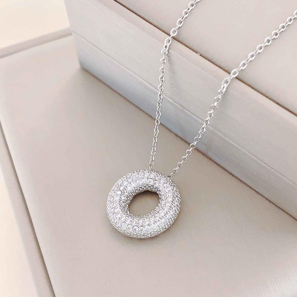 Necklace Female English Alphabet Necklace Female Hip Hop Full Zircon Delicate Clavicle Chain Personality Necklace