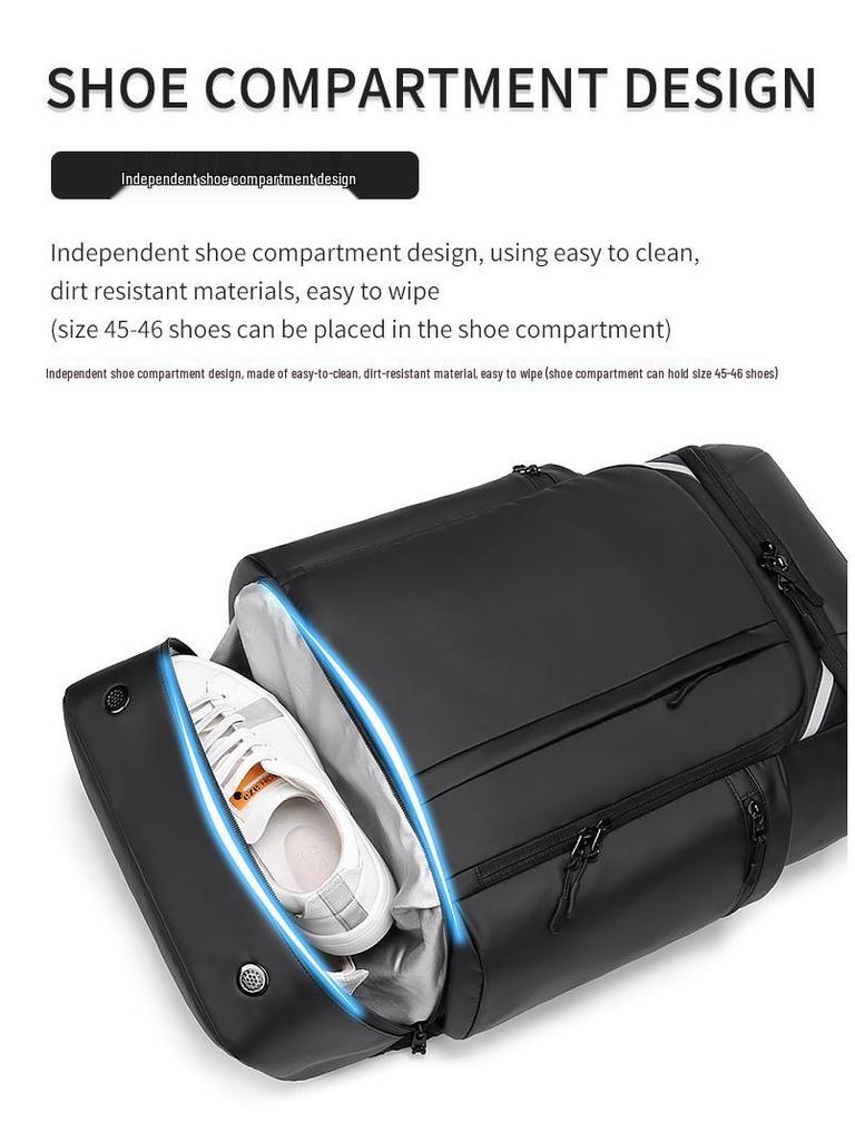 Men’s Large Capacity Sports Travel Backpack: Lightweight, Wet/Dry Separation, Business Trip & School Computer Bag
