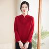 Mom's Fleece Knitted Warm Sweater for Middle-Aged & Elderly Women - Thickened Autumn/Winter Base Layer