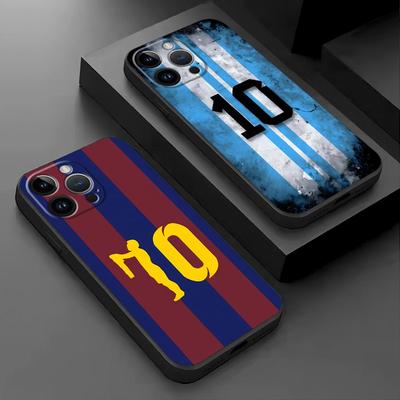 Fußball-Nummer Handyhülle für Apple iPhone 15 14 ProMax XR 14 Pro 7 8 Plus 11 Pro 16 XS Max 13 Mini 12 SE Schwarze Weiche Hülle