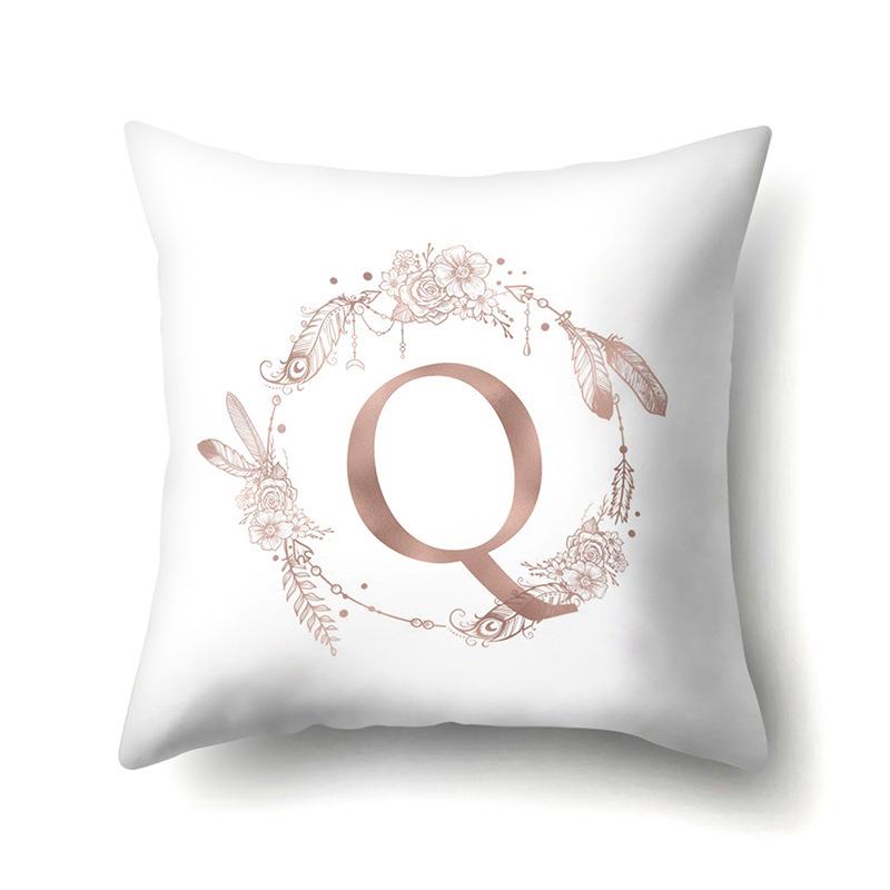 Polyester Pillow Case Home Ins Style Decorative Print Pillow Case 26 English Letter Cushion Cover