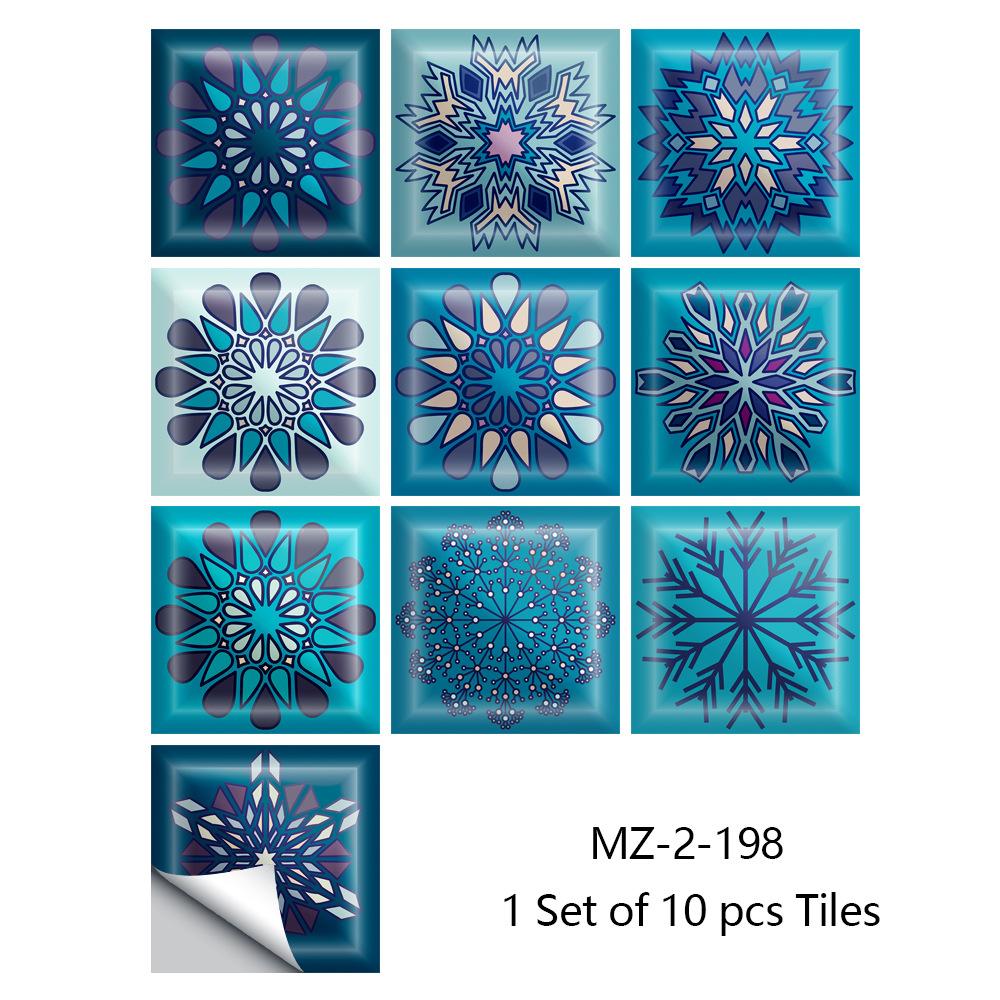 10 teile/satz Mandala Stil Crystal Hard Fliesen Keramik Wand Aufkleber Küche Kleiderschrank Home Decor art Mural Peel & Stick Wand Abziehbilder
