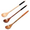 3Pcs Eating Wooden Spoon Long Handle Milk Stirring Spoon High Quality Coffee Teaspoon  Rice