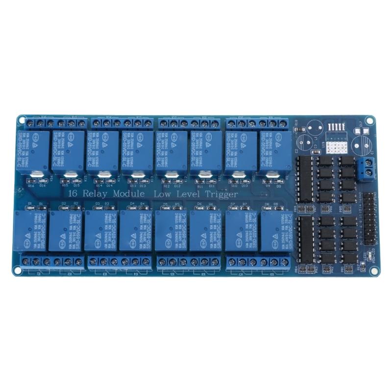 5V/12V/24V Relays Shield Module 16 Channel Relays Module with Optocoupler LM2576 Microcontrollers Interface Power Relays