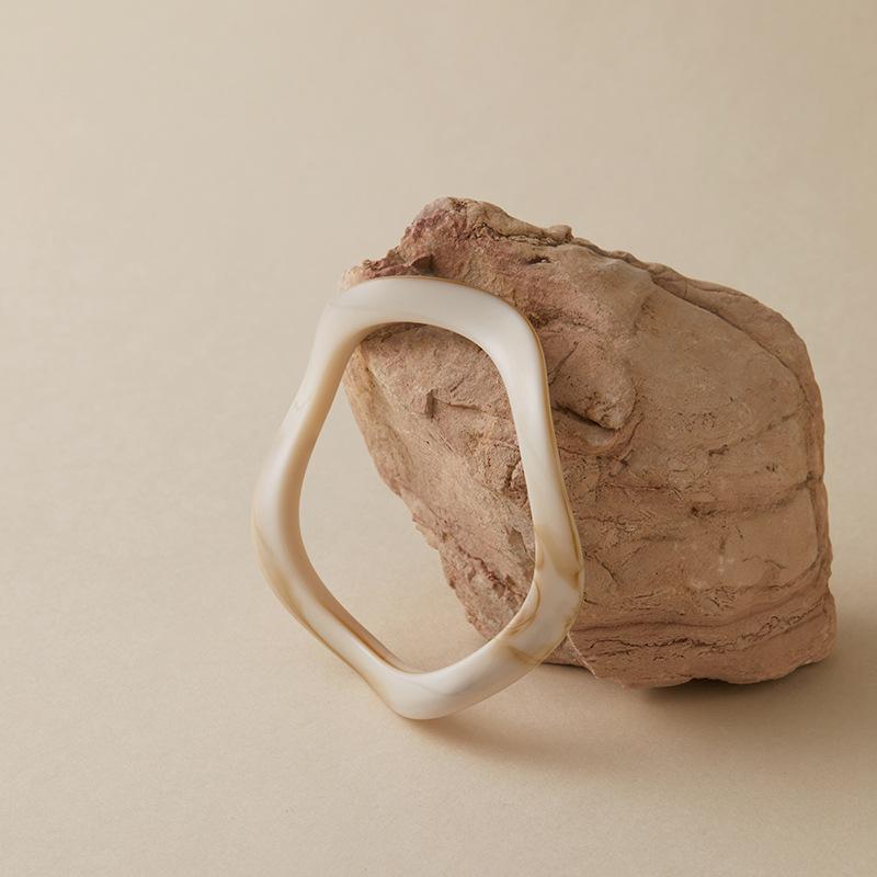 Bohemian Acrylic Bangle Geometric Hip Hop Irregular Wide Bracelet Europe American Style Exaggerated Retro Hand Ring Women