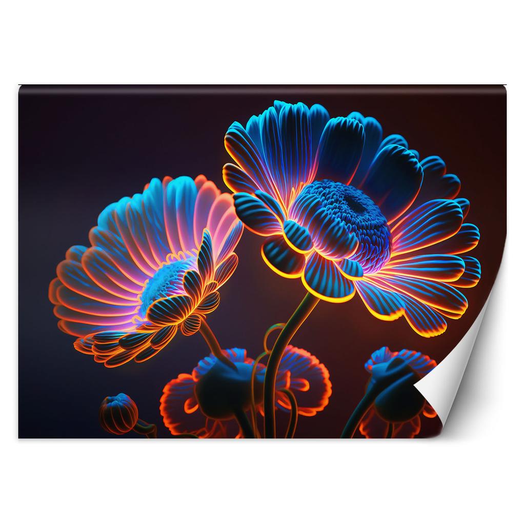 Wallpaper Neon Flowers