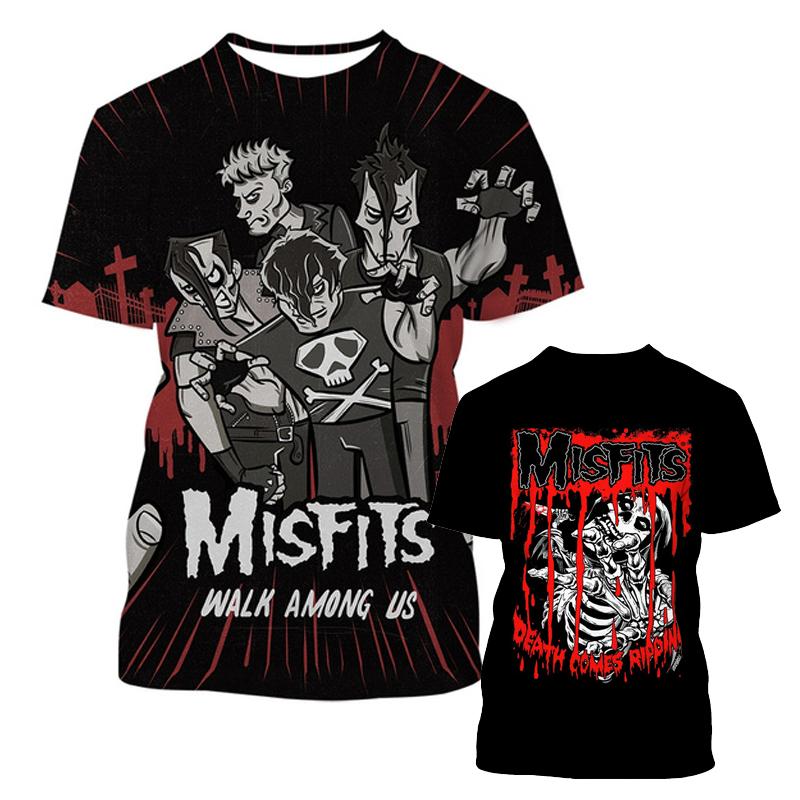 Strašidelné Halloweenské Misfits Kapela 3D Tisk Tričko Ženy Muži Móda Ležérní Tričko Vtipné Street Top Trička S-6XL