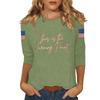 Women's Casual Fashionable Sexy Comfortable Neck Three-Quarter Sleeve Top