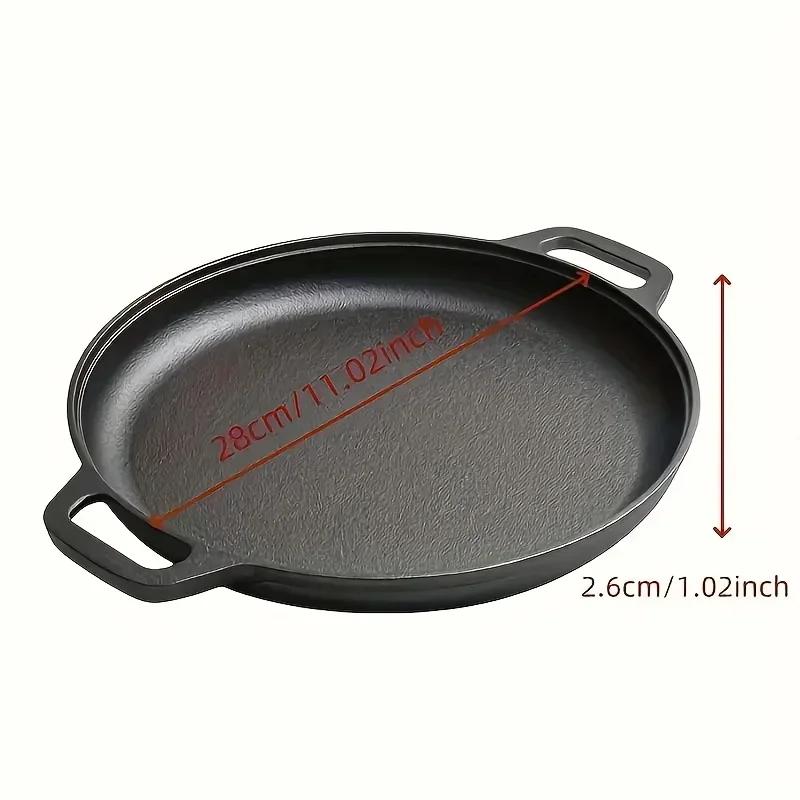 Cast Iron Frying Pan Non-stick pan Pizza Egg Pancake Pot Vegetable Steak Skillet Home Kitchen Flat Pan Omelette Outdoor Cookware