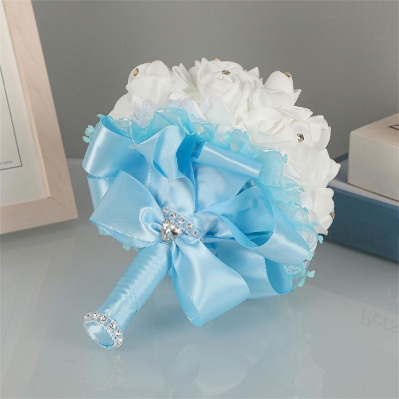 Magnifique bouquet de mariée d'écume blanche Fleurs artificielles Arrangement floral de mariage Parfait pour la décoration nuptiale