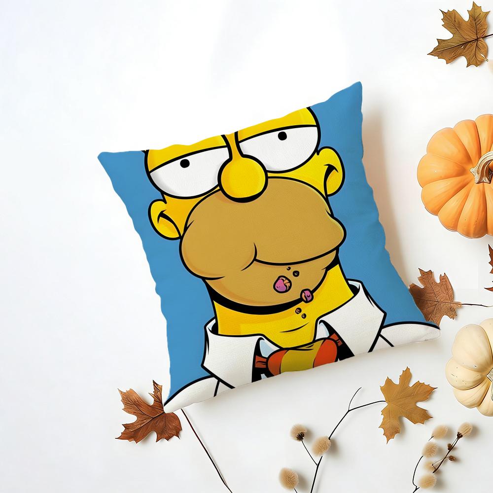 TThe Simpsons Cushion Cover Washable Linen Pillowcase Soft for Daily Sofa Bed Home Room Decor