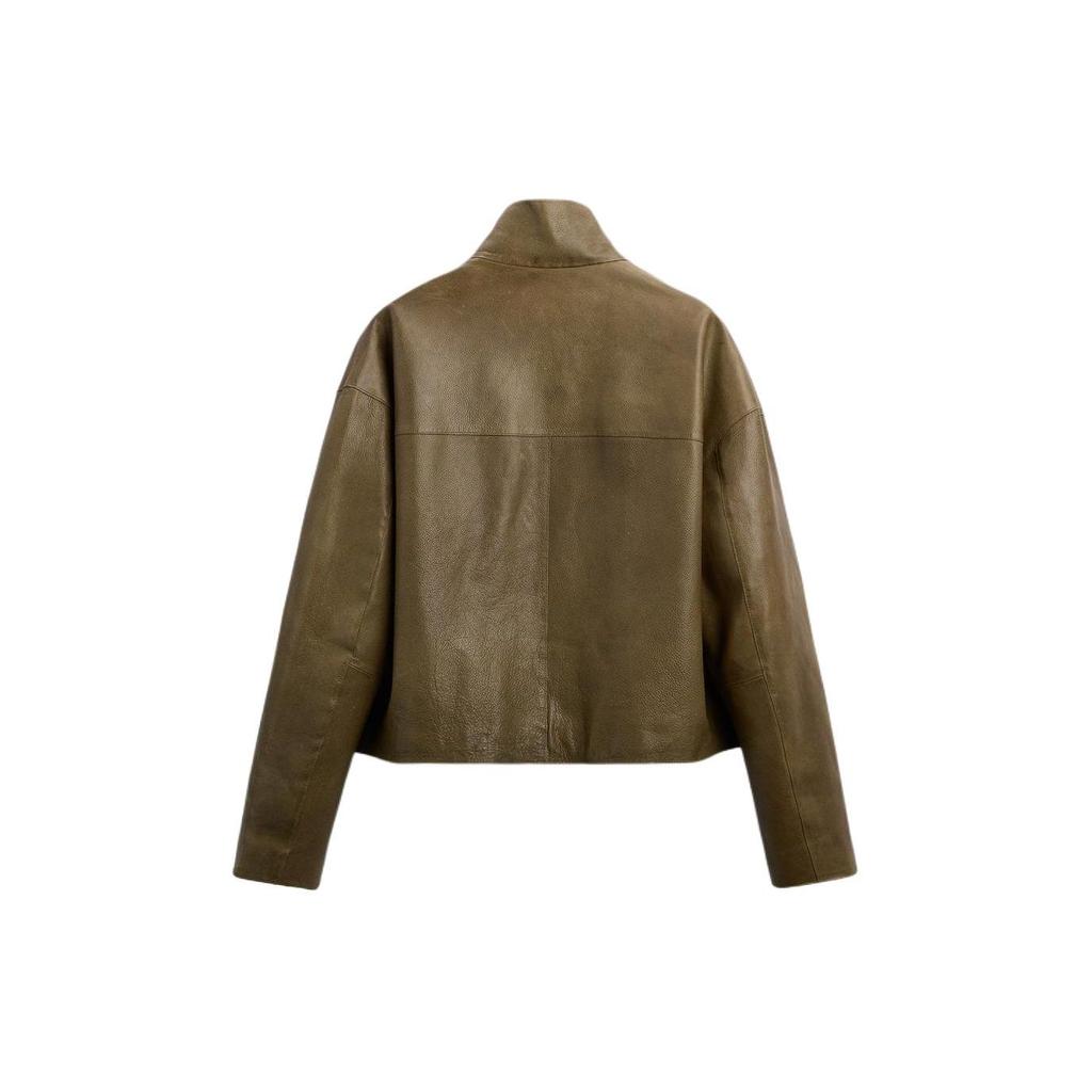 Zara Solid Color Comfortable Long Sleeve Stand Collar Casual Jacket Men jackets Dark-Olive-Green 2521203-528