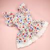 Yousheng Pet Dress Breathable Colorfast No Pilling Washable Sweat-absorbent Dress Up Flying Sleeve Lace Floral Dog Apparel Pet Product