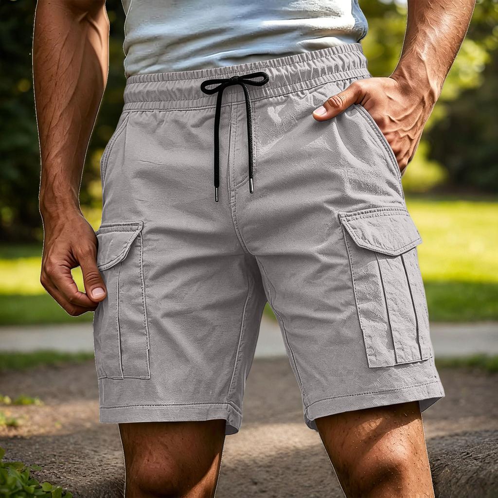 Mens Shorts Casual Lightweight Drawstring Cargo Design Mens Athletic Shorts for Outdoor and Gym Shorts Men