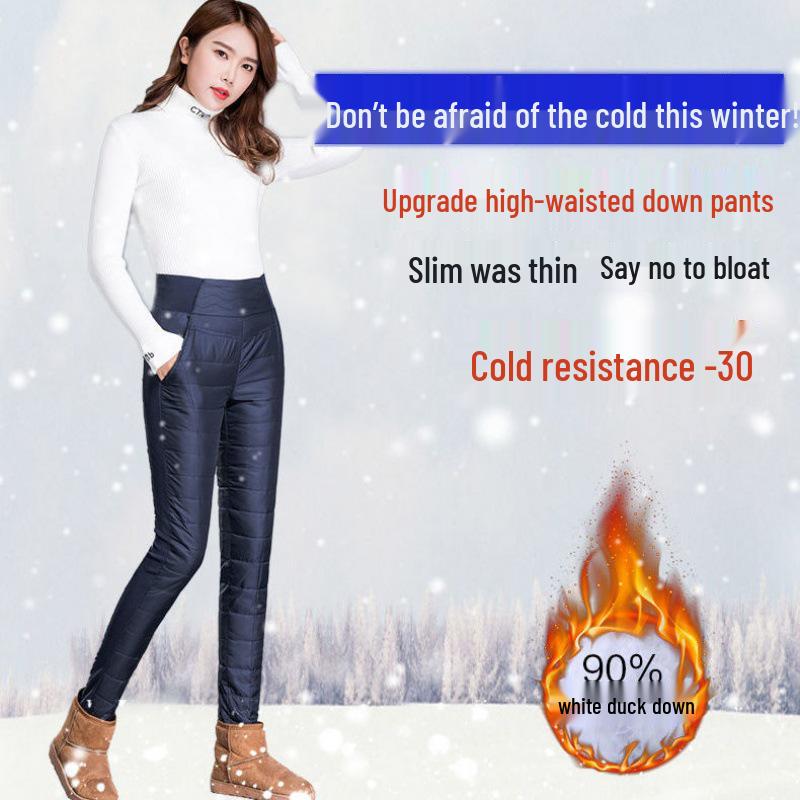 Pantalon d'hiver chaud pour femmes à taille haute et épaissi - Coupe amincissante, Grande taille, Doublé polaire, Vêtement chaud pour l'hiver pour femmes d'âge moyen et âgées