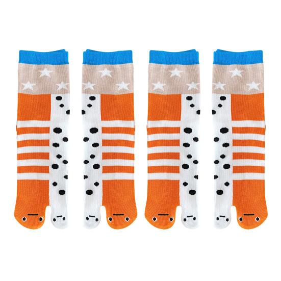 

1/2 пары женских носков с двумя пальцами, дышащие, эластичные, влагоотводящие, мягкие, с мультяшным принтом, хлопковые носки для шлепанцев 2pcs