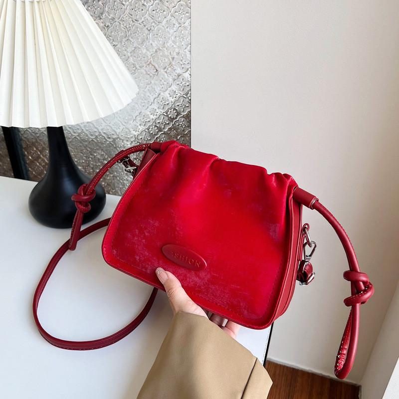 Stylish 2024 Small Shoulder Bag With Drawstring Closure And Interior Phone Pocket