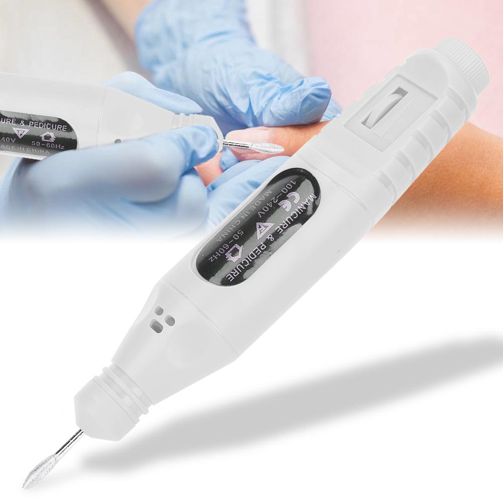 USB Portable Electric Nail Drill Machine Nail Drill Manicure Nail Polisher Tool KitWhite USB