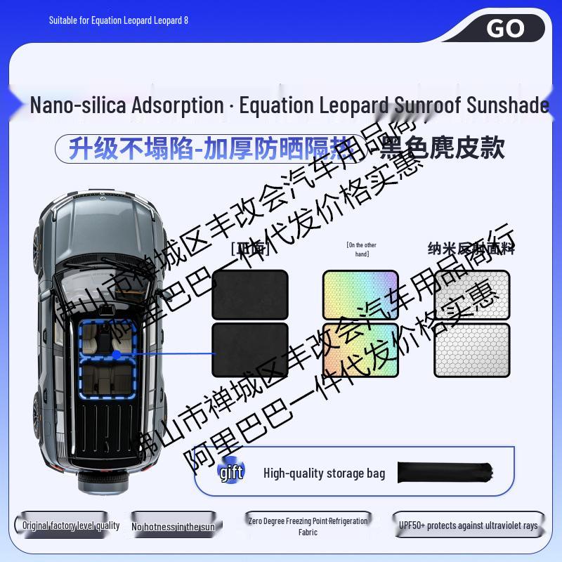 Leopard 5 Titanium Silicone Honeycomb Color-Changing Sunroof Sunshade for Car Roof Heat Insulation