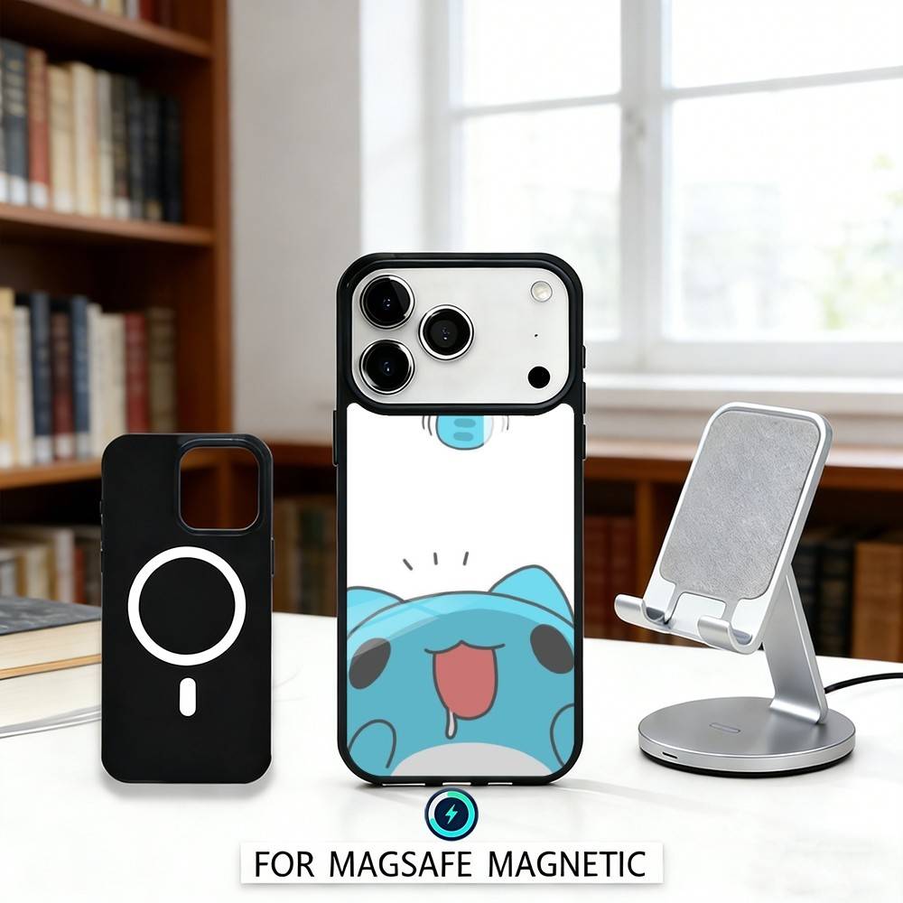 Fluffy-Cat B-Bugcat C-Capoo Phone Case Magnetic For iPhone17 16 15 14 13 12 Pro Max For Magsafe Wireless Charging Cover