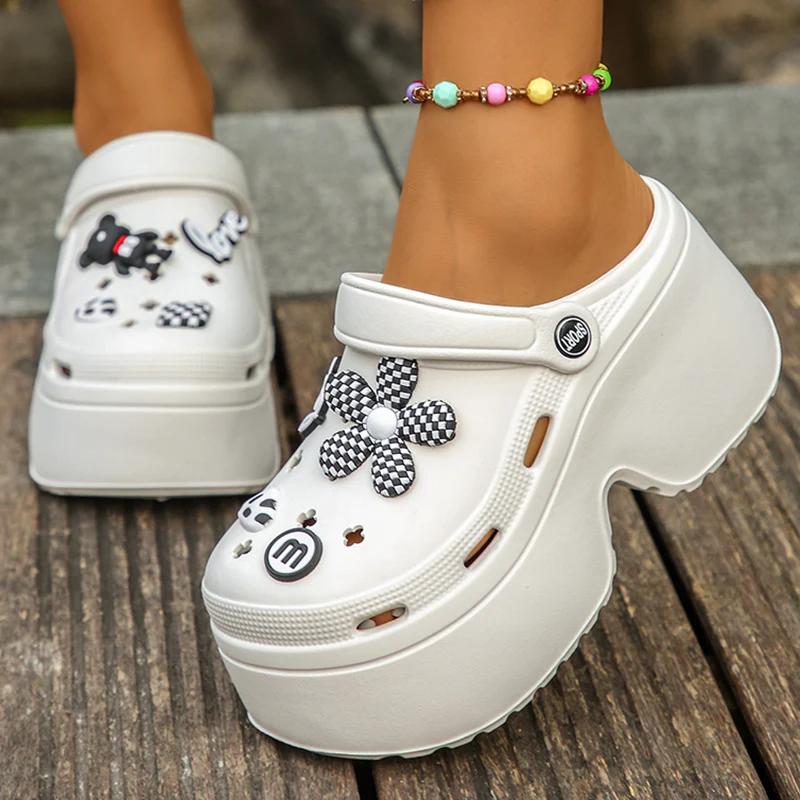 Women's Fashion Chunky Platform Sandals 2025 Summer Thick Bottom Clogs Garden Shoes Women Outdoor Eva Non Slip Beach Slippers