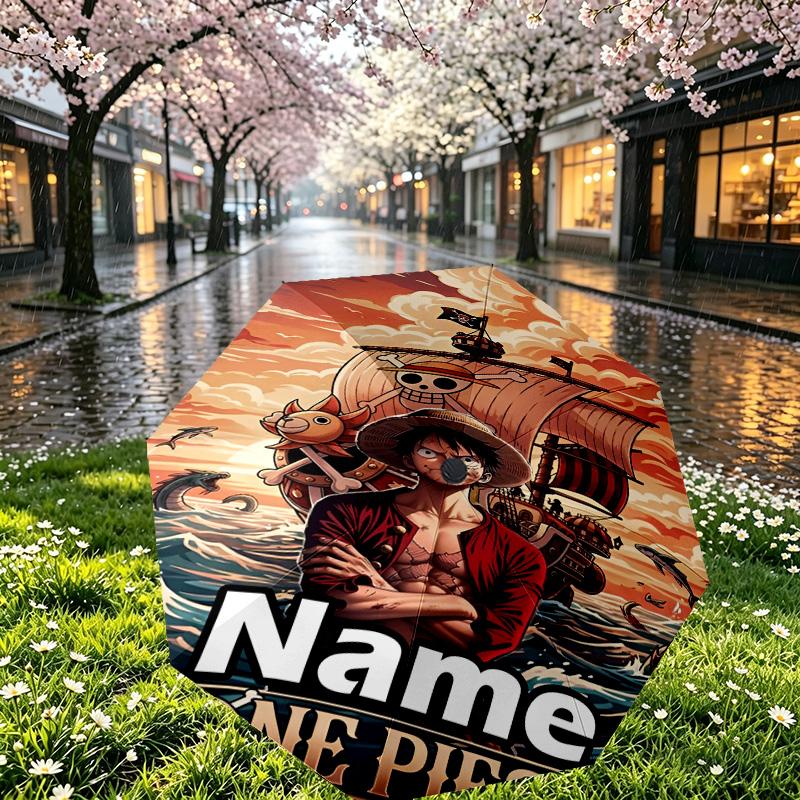 Custom Name Personalized One Piece Print Umbrella, Auto Open Close, 8‑Rib Sturdy Frame, Commute Camping Hiking Use, Birthday Gift