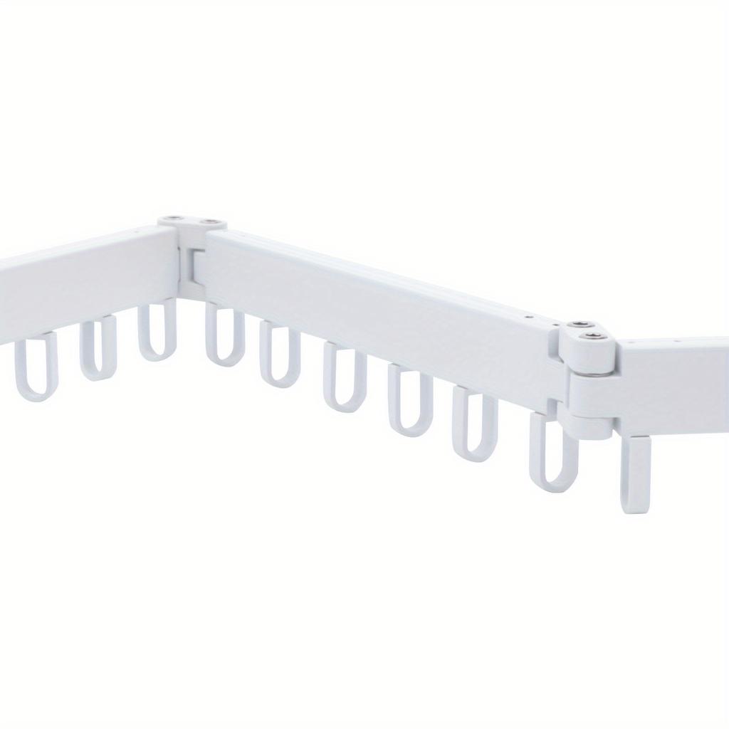 Tri-Fold Space Aluminum Wall-Mounted Drying Rack – 110 Lbs Load Capacity with 18 Hooks & Telescopic Hidden Rod – White