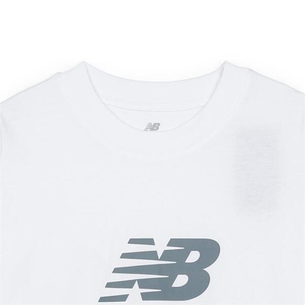 New Balance STacked Logo T shirT whiTe mT41502wT