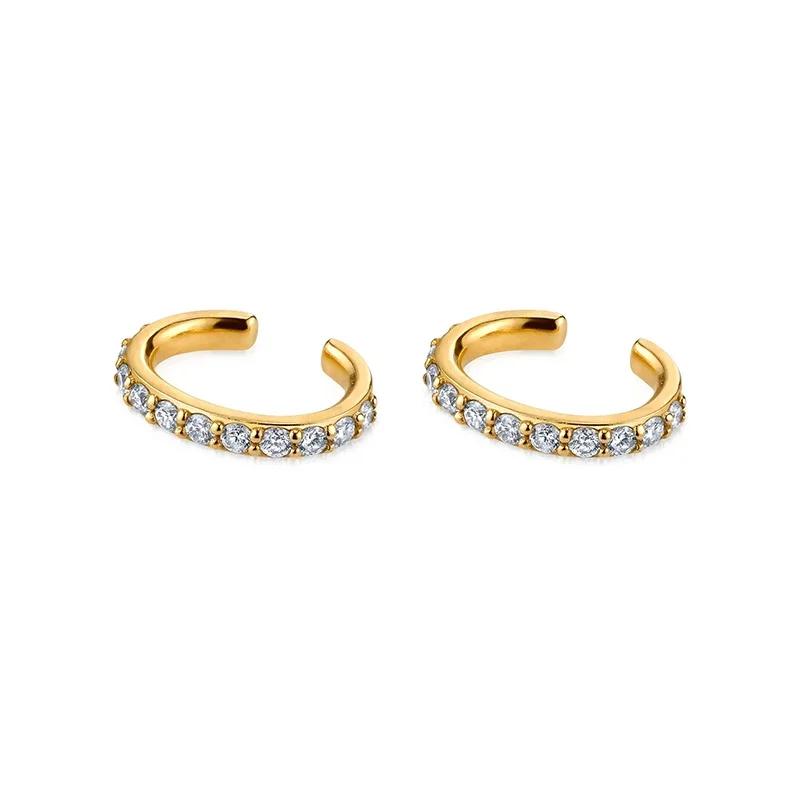 CRMYA Copper Gold Plated Earring Set For Women Color CZ Zircon Piercing Clip Hoop Dangle Earrings For Women Jewelry Wholesale