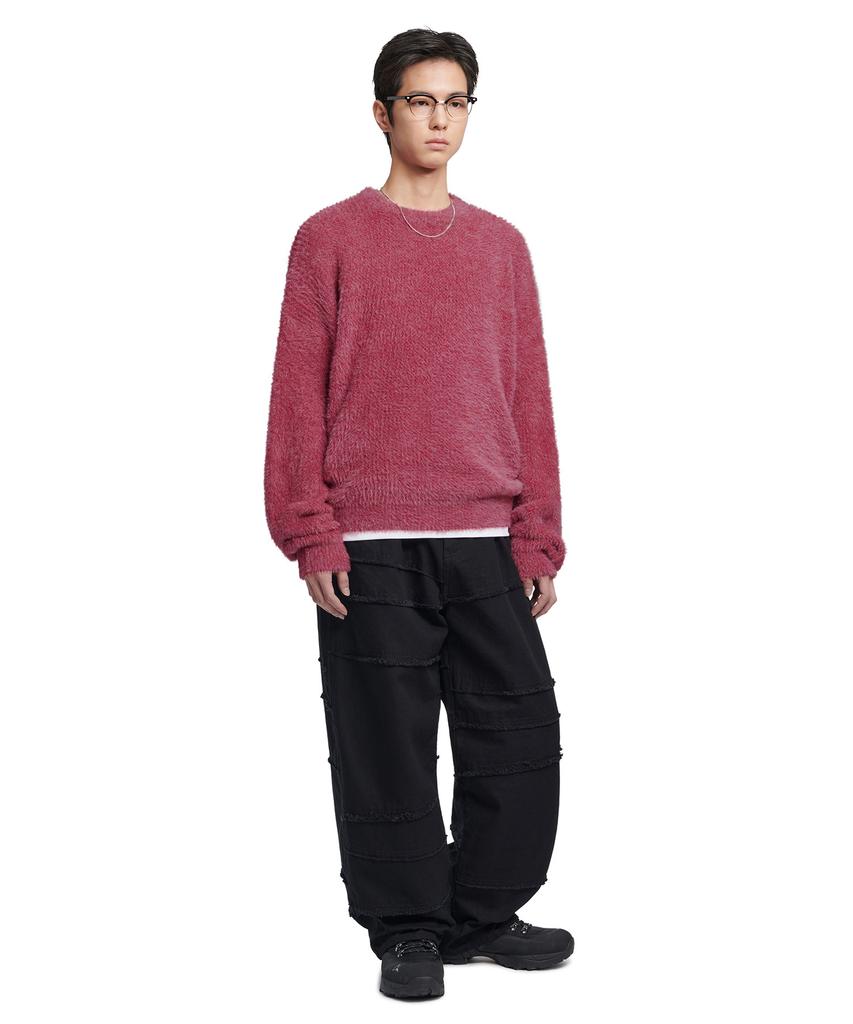 Nomaenyueol Fuzz Hairy Knit - Wine