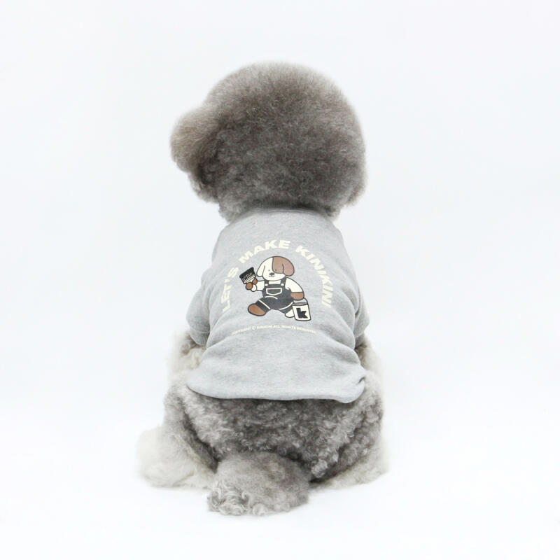 KINI PAINTING DOG TSHIRT-GREY (Short Sleeve T-Shirt) L